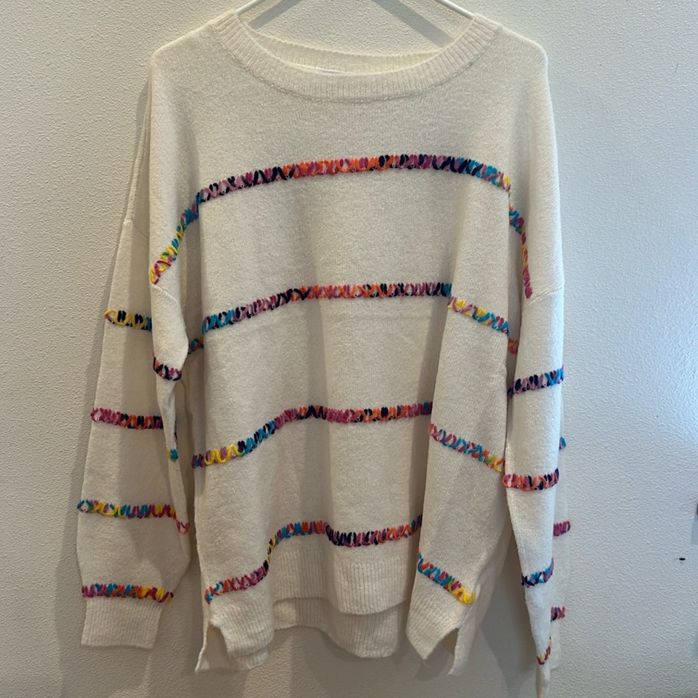 Staccato Always In The Lead White Sweater L